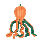 Pieuvre orange vue de dos, tentacules bouclés