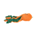 Pieuvre orange couchée de profil, tentacules repliés