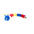 Chenille bleue, rouge, jaune et blanche aux antennes jaunes