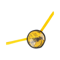 Disque noir et jaune à motif d'ailes dorées et sangles jaunes