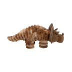 Dinosaure brun vu de profil, queue courte