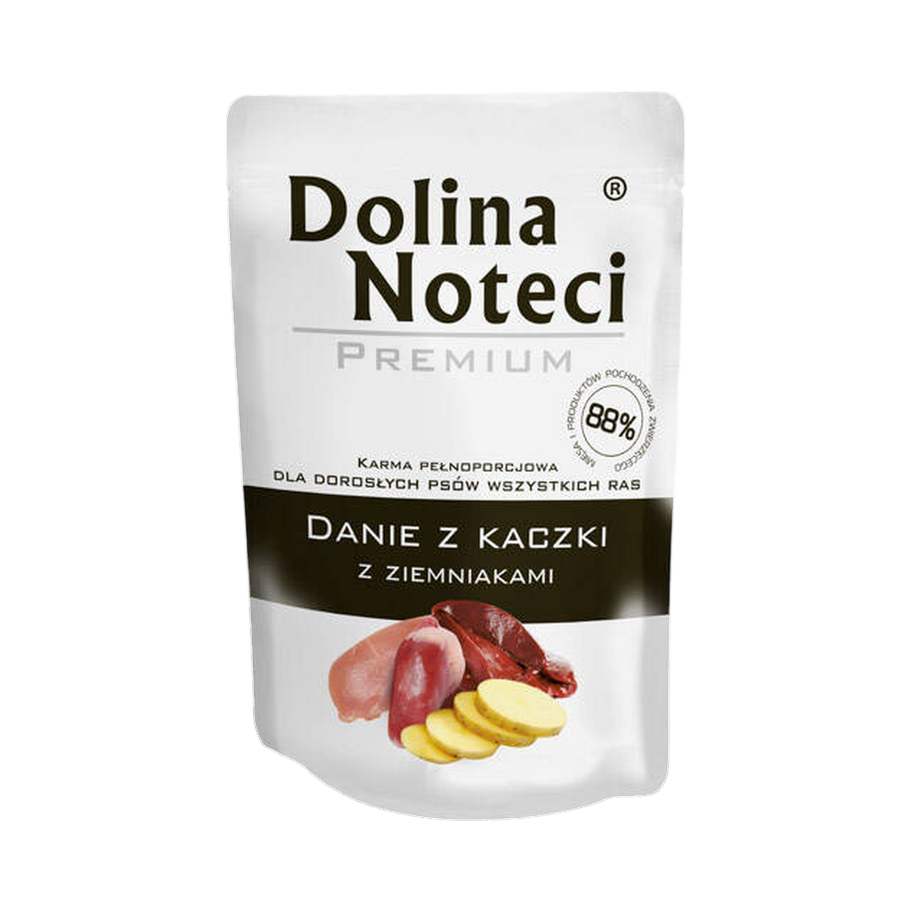 Plat pour chien Dolina Noteci Premium canard et pommes de terre en sachet – sachet 100 g