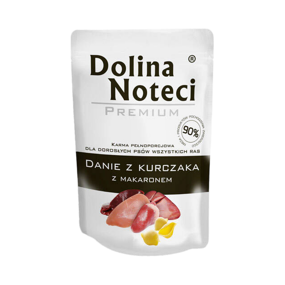 Plat pour chien Dolina Noteci Premium poulet et pâtes en sachet – sachet 100 g