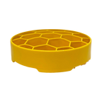 Plateau jaune en alvéoles vu de trois quarts