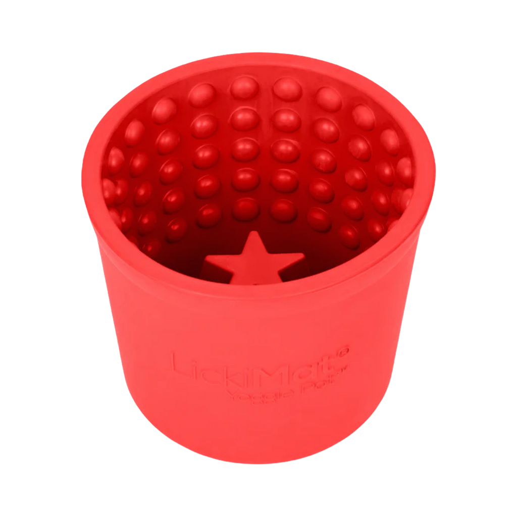 Gobelet rouge corail étoile au fond
