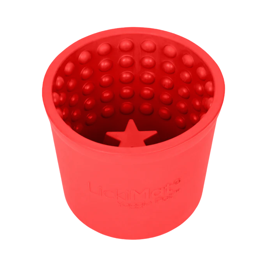 Gobelet rouge corail étoile au fond