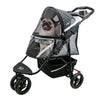 Poussette pour chien Petique Revolutionary Galaxy, gris et noir, avec un carlin à l'intérieur