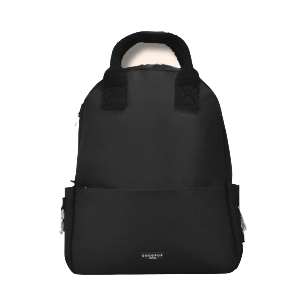 Sac noir vu de face avec poignée