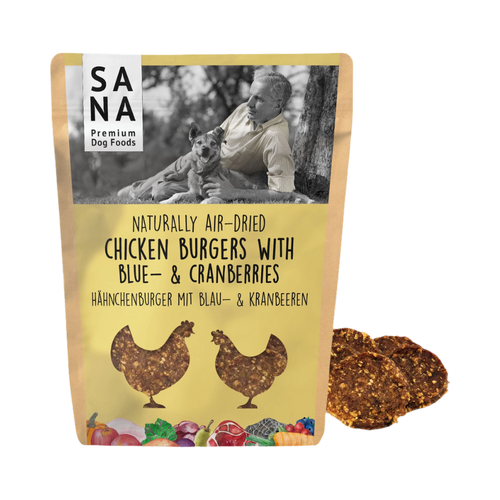 Sachet SANA Chicken Burgers myrtilles et canneberges