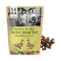 Sachet SANA Mini Duck Training Bones jaune avec os à côté