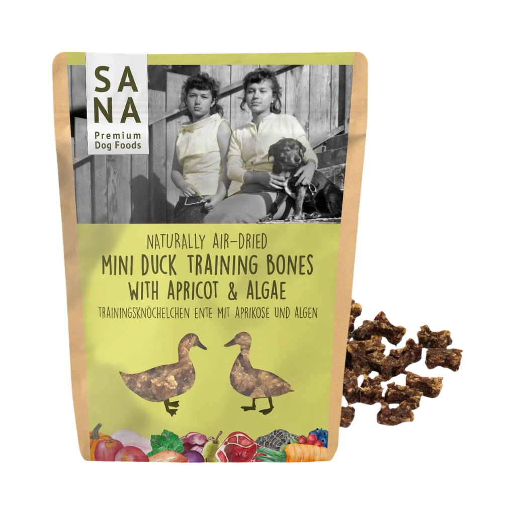 Sachet SANA Mini Duck Training Bones abricot et algue