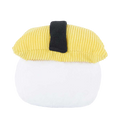 Sushi omelette jaune avec bande d'algue noire, vue de dos