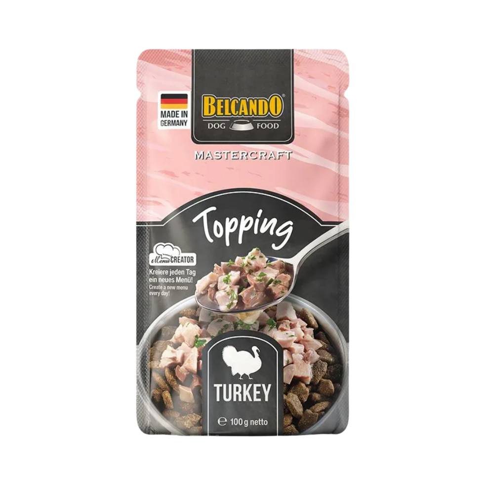 Sachet rose pâle et noir Topping Turkey, dindon illustré
