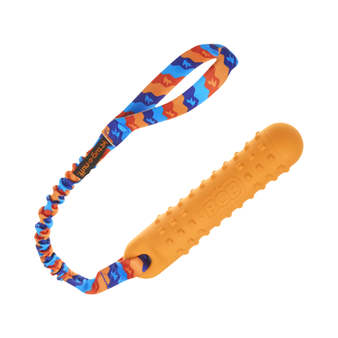 Bâton orange à picots avec sangle bungee bleue et orange