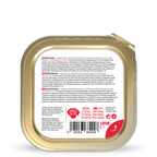 Dos de la barquette de pâtée WOW au saumon 150 g avec la composition