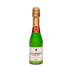 Bouteille verte à col doré, étiquette crème