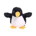Manchot de face, ailes ouvertes et pattes jaunes
