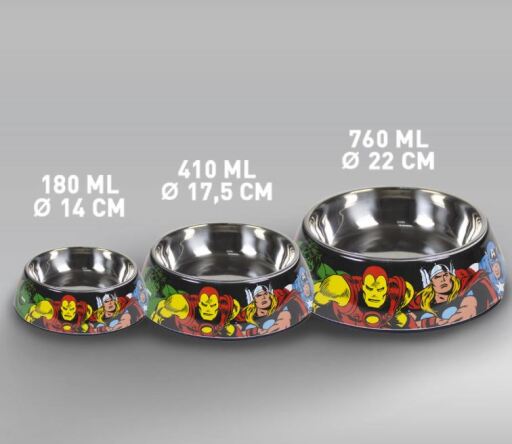 Trois tailles de gamelles 180, 410 et 760 ml alignées