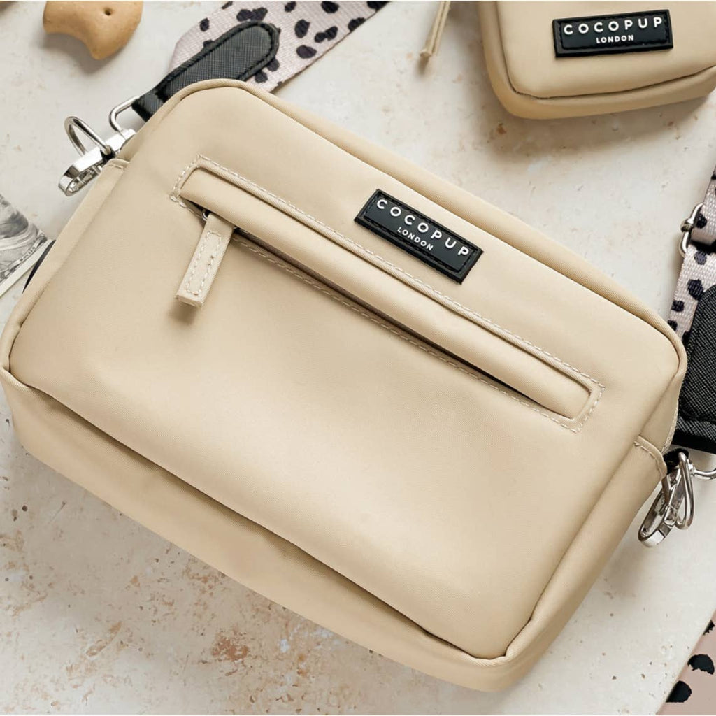 Sac beige à poche avant zippée