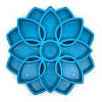 Version bleue du plateau floral vue de dessus
